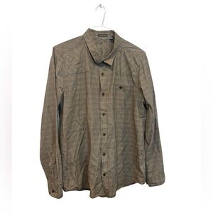 Toad & Co Men’s Long Sleeve Button Down Large Brown Multicolor Striped‎